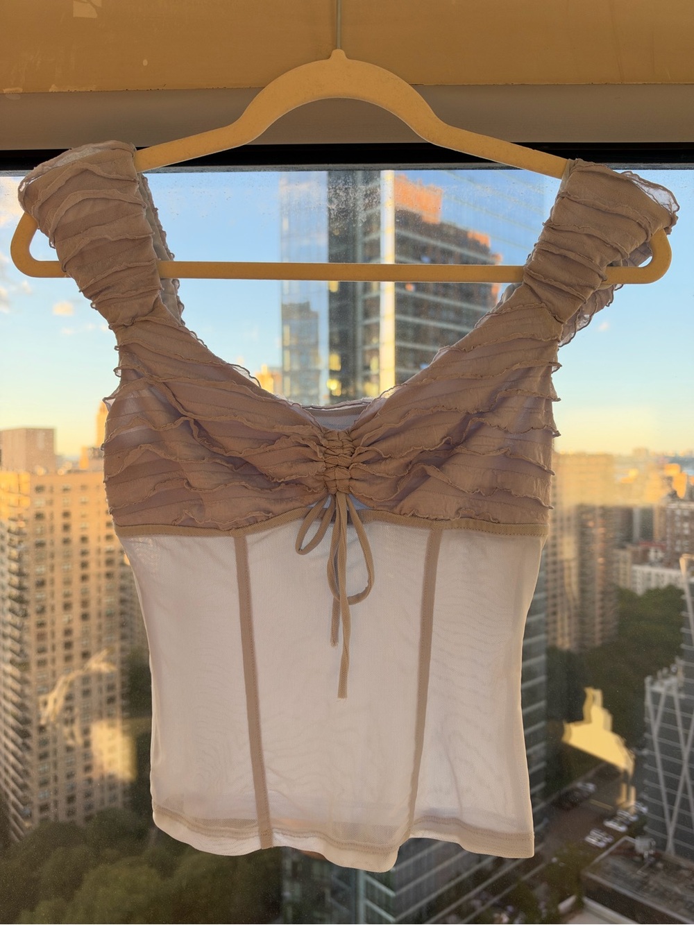 Urban Outfitters Kimchi Blue Delilah Lace cropped top - light blue - size S